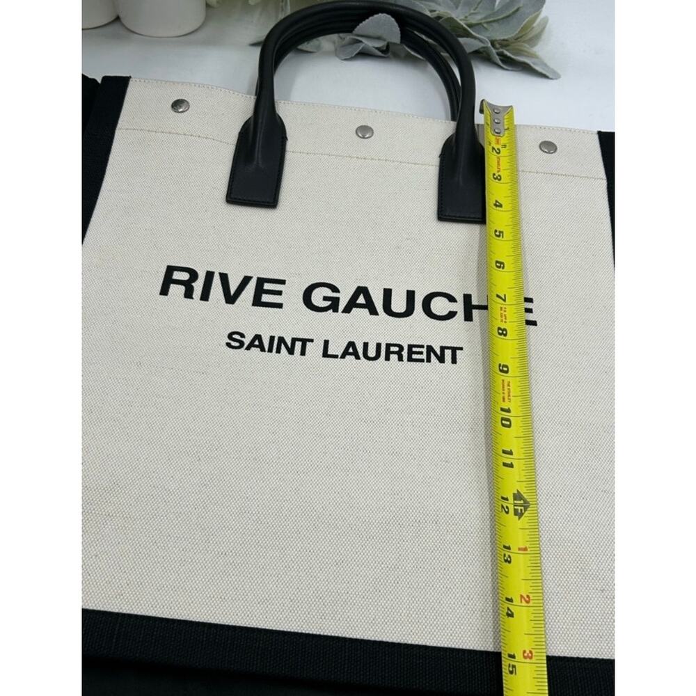 Saint Laurent RIVE GAUCHE canvas/leather tote bag made in Italy NWT - Picture 9 of 13